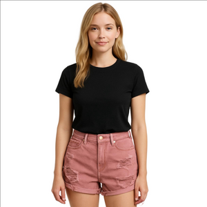 Lauren Conrad Pink High Rise Cut Off Shorts Size 6